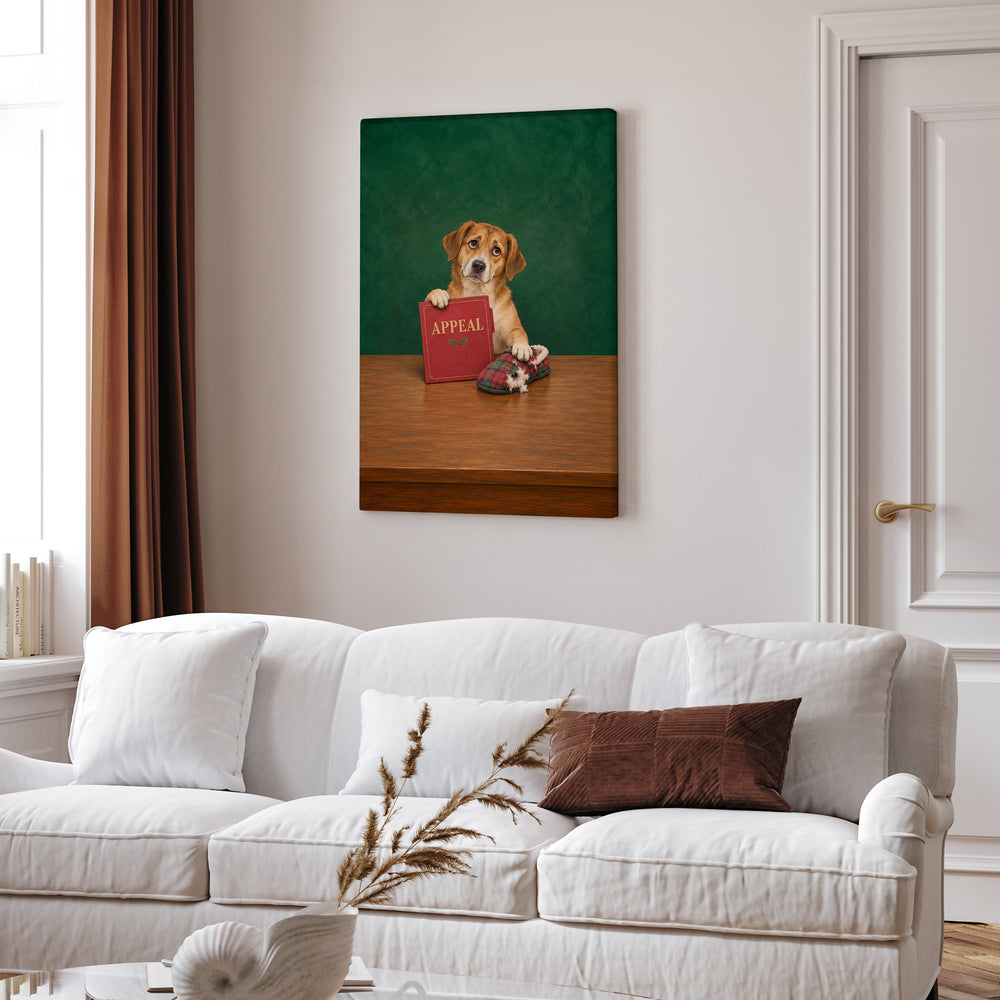 Naughty List Appeal – Christmas Wall Art with a Folder at Santa's Desk – Canvas Wall Art