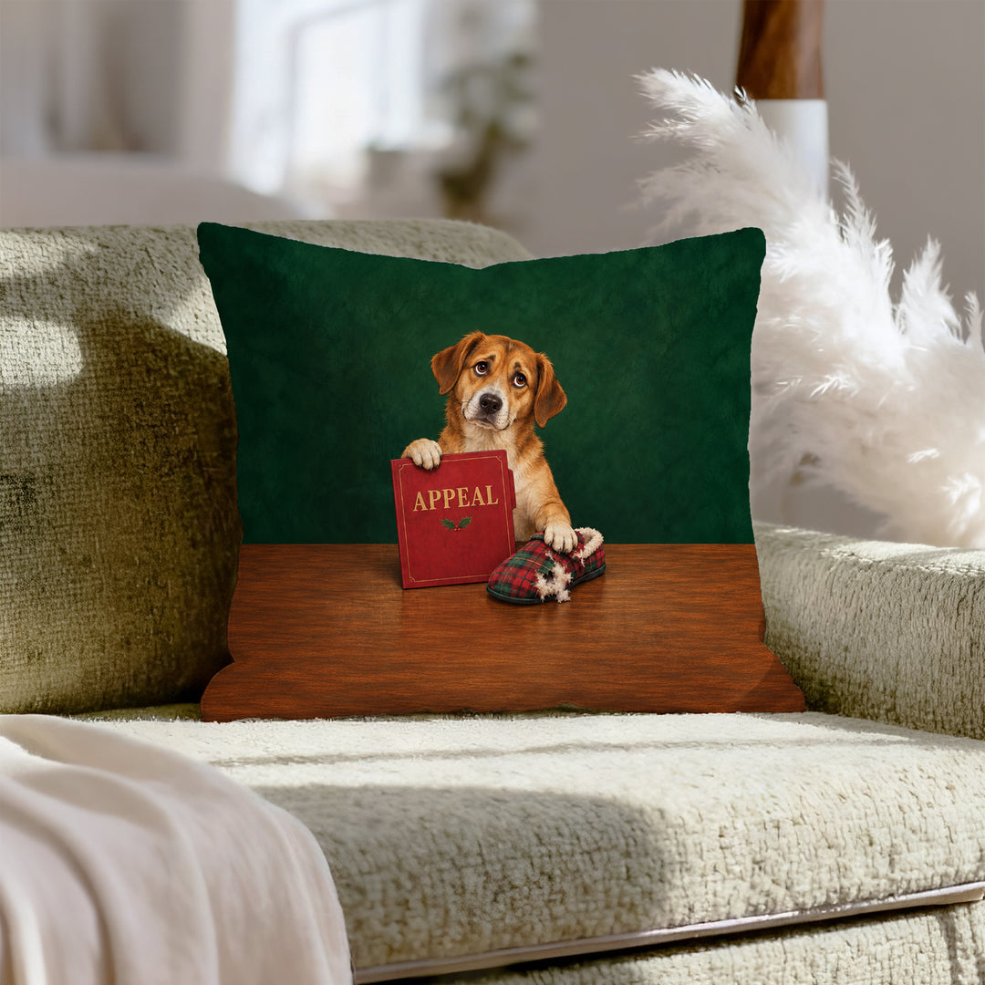 Naughty List Appeal – Christmas Decor with a Folder at Santa's Desk – Pillow Cover
