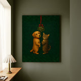 Mistletoe Standoff – Christmas Wall Art with a Reluctant Holiday Pause – Canvas / Framed Canvas