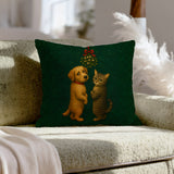 Mistletoe Standoff – Christmas Decor with a Reluctant Holiday Pause – Throw Pillow