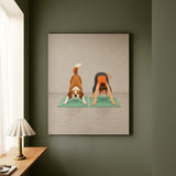 Downward Dog, Literal – Yoga Wall Art with a Flawless Pose Beside a Wobble – Canvas Wall Art