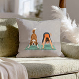 Downward Dog, Literal – Yoga Decor with a Flawless Pose Beside a Wobble – Throw Pillow