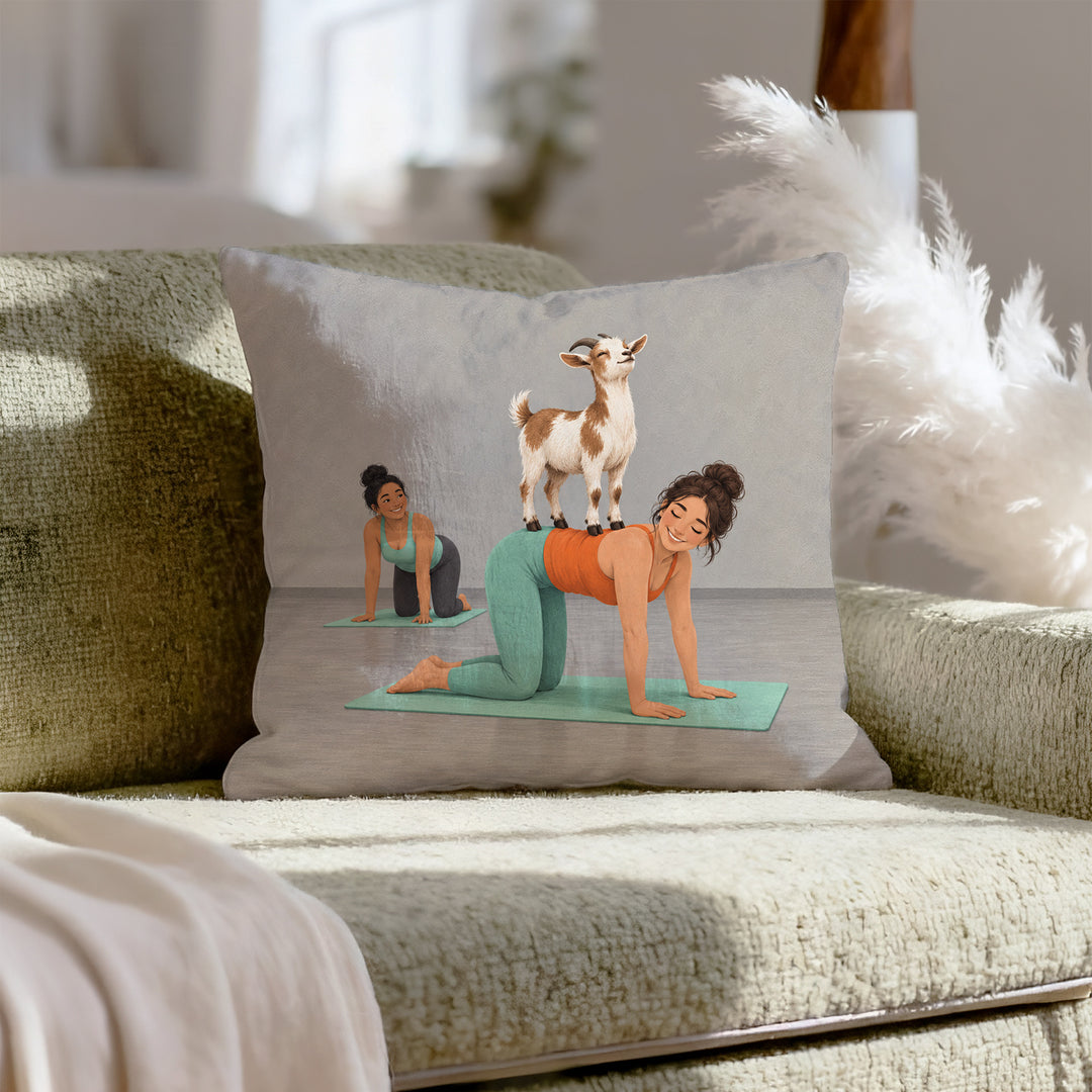 Goat Yoga – Yoga Decor with a Proud Stander Mid Class – Pillow Cover