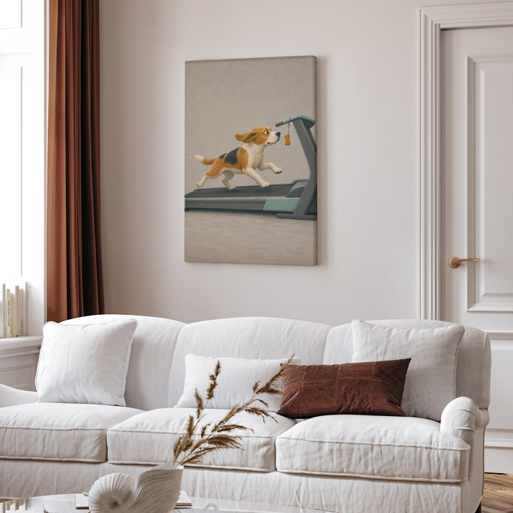 Do It For The Snacks – Gym Wall Art with a Dangling Treat and Laser Focus – Canvas / Framed Canvas