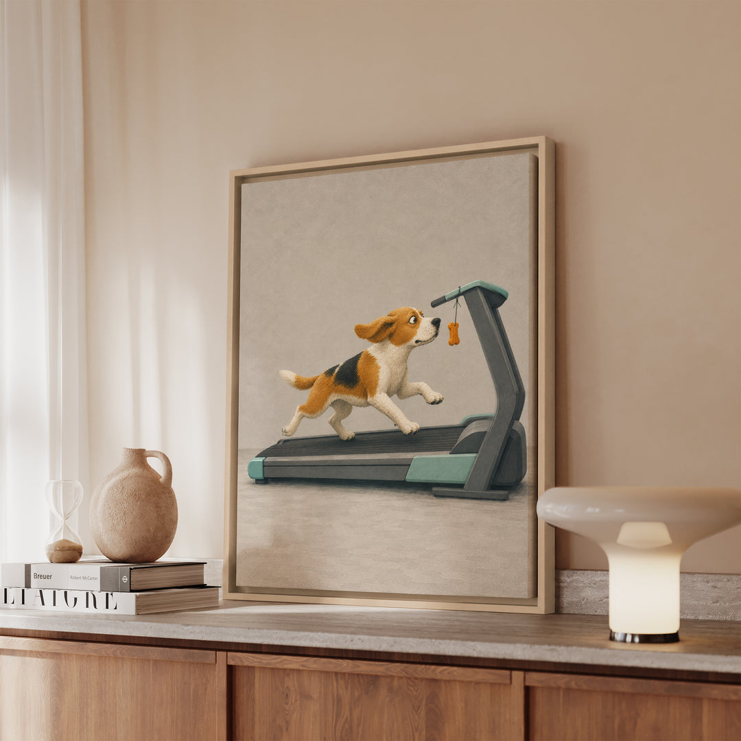 Do It For The Snacks – Gym Wall Art with a Dangling Treat and Laser Focus – Framed Canvas Wall Art