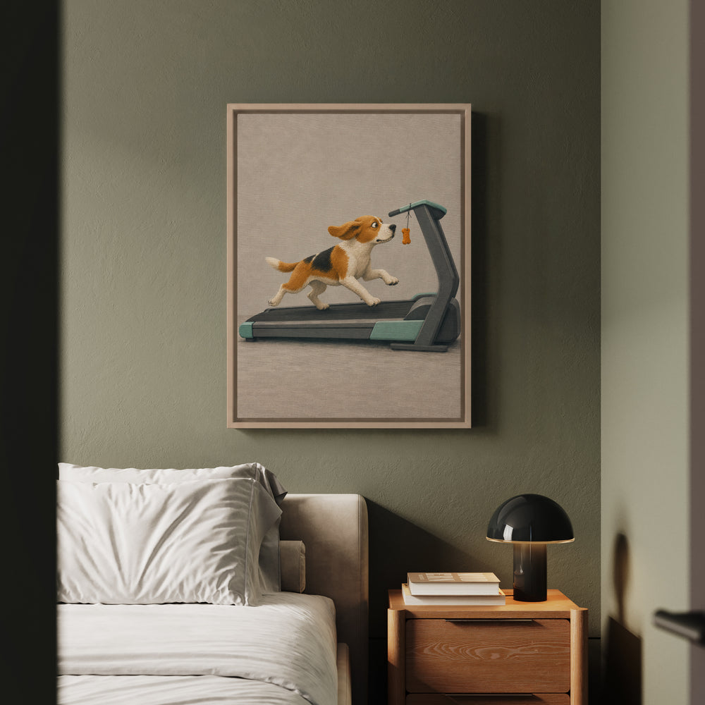 Do It For The Snacks – Gym Wall Art with a Dangling Treat and Laser Focus – Framed Canvas Wall Art