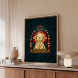The Good Shepherd's Favorite – Christian Wall Art with a Lamb in a Gothic Arch – Framed Canvas Wall Art
