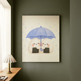 Onigiri Friends – Kawaii Room Decor with Two Rice Balls Sharing Cover – Canvas Wall Art