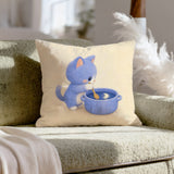 Moon Soup – Kawaii Room Decor with a Cat Stirring the Sky – Pillow Cover