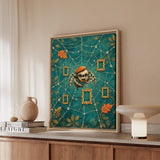 The Cobweb Gallery – Weird Wall Art with a Spider Hanging Empty Frames – Framed Canvas Wall Art