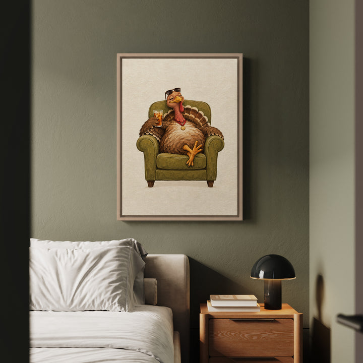 The Pardoned – Turkey Art with a Tiny Medal and Deep Relaxation – Framed Canvas Wall Art