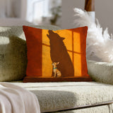 The Inner Wolf – Dog Decor with a Tiny Sitter and a Towering Shape – Pillow Cover