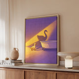 Management Material – Bathroom Wall Art with a Duck and a Clawfoot Tub – Framed Canvas Wall Art
