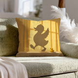 Gone Swimming – Bathroom Decor with a Sunlit Curtain and Cross Light – Throw Pillow