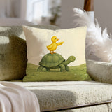 The Express – Nursery Animal Decor with a Duckling on a Serene Shell – Throw Pillow