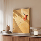 Evidence – Cat Bathroom Art with Wet Prints Across the Tiles – Framed Canvas Wall Art
