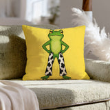 Ranch Dressing – Cowgirl Decor with a Frog on Butter Yellow – Throw Pillow