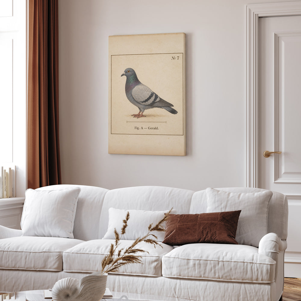 Fig. A: Gerald – Folk Style Wall Art with a Specimen Plate in Profile – Canvas Wall Art