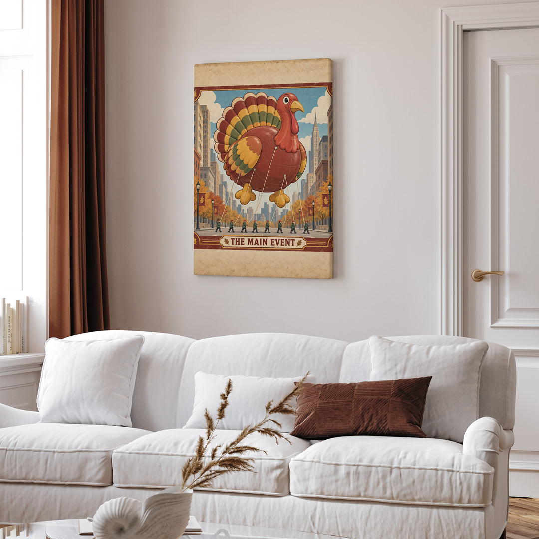 The Main Event – Fall Wall Art with a Giant Parade Balloon Bird – Canvas Wall Art