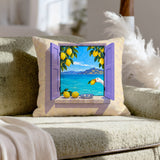 The Lemon Thief – Lemon Decor with an Open Portal in Fauvist Strokes – Pillow Cover
