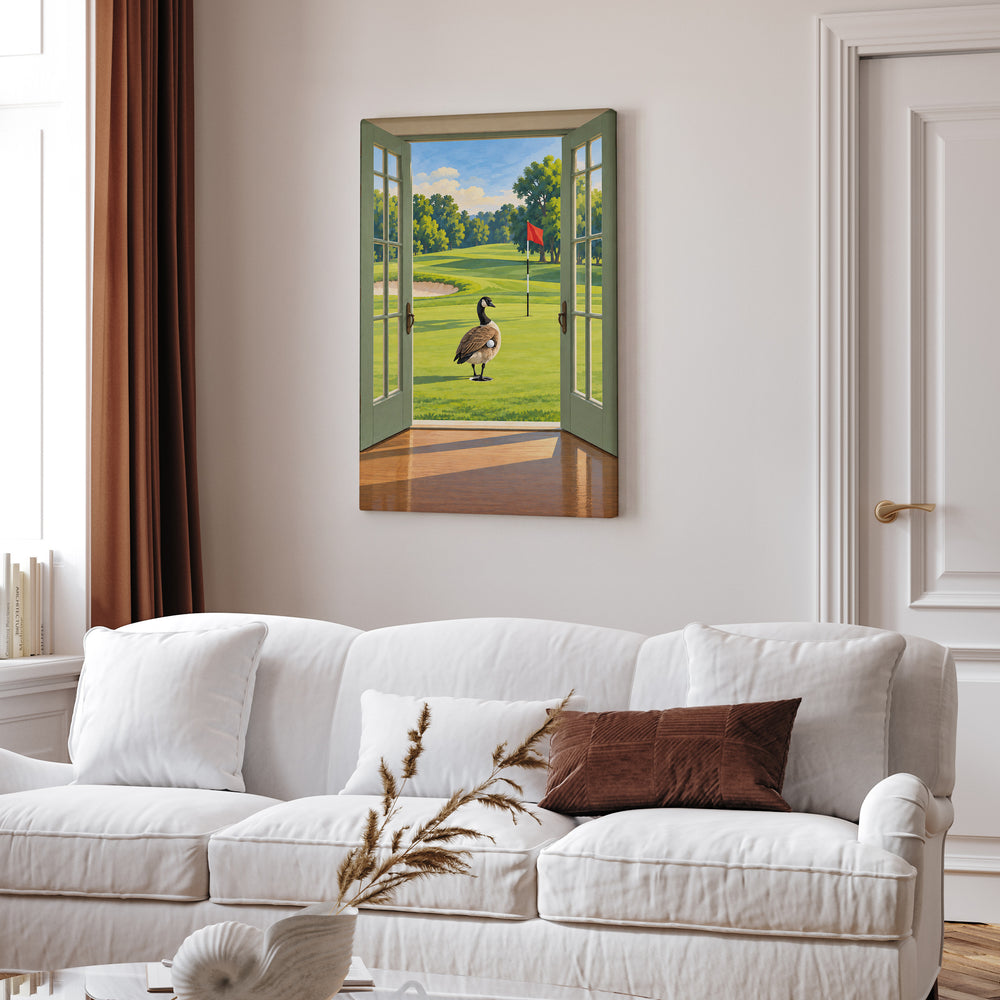 Members Only – Golf Art with an Open Portal in Fauvist Strokes – Canvas Wall Art
