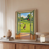 Members Only – Golf Art with an Open Portal in Fauvist Strokes – Framed Canvas Wall Art