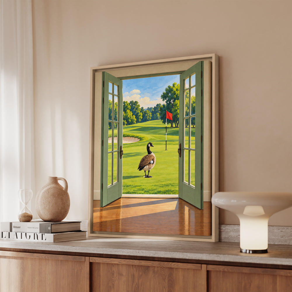 Members Only – Golf Art with an Open Portal in Fauvist Strokes – Canvas / Framed Canvas