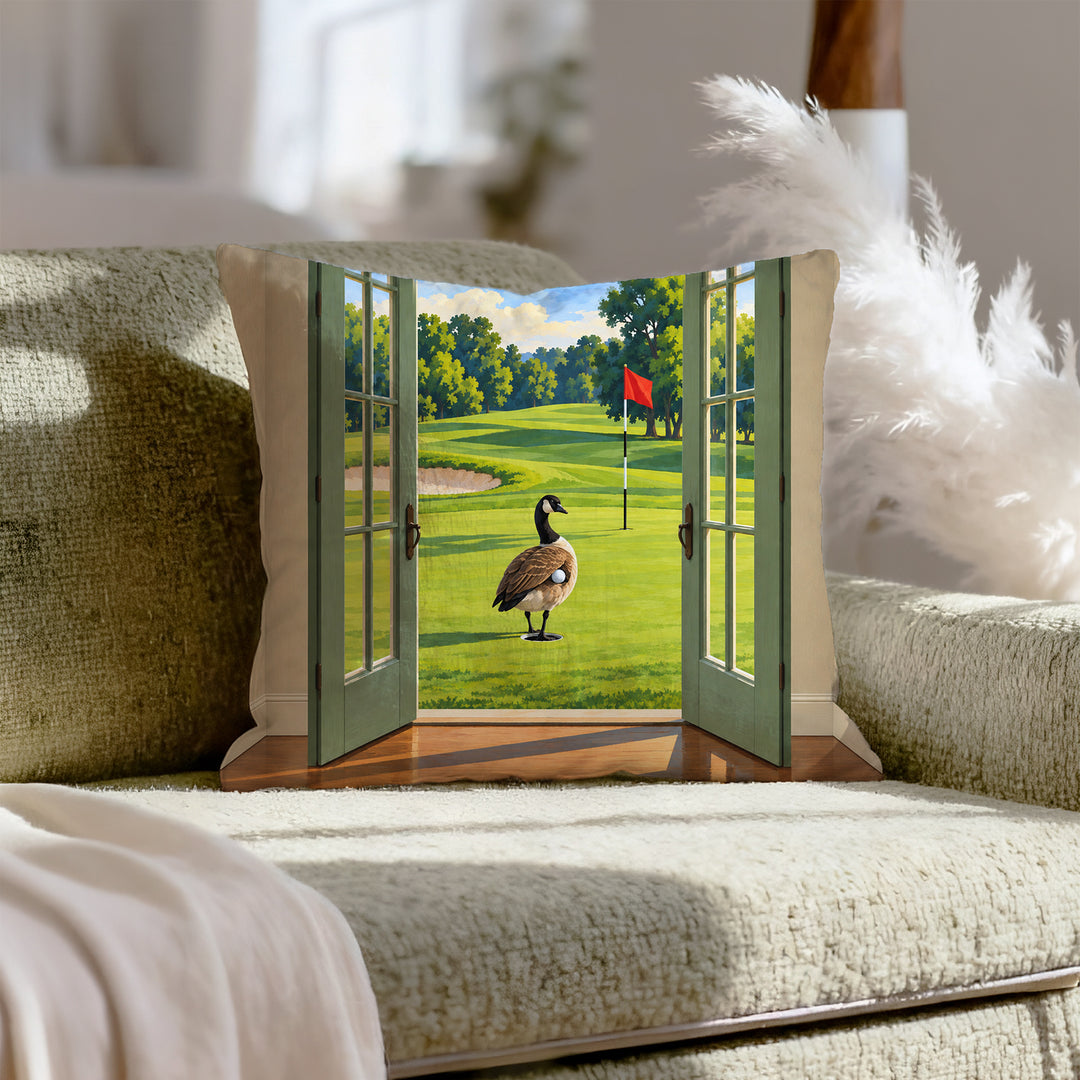 Members Only – Golf Decor with an Open Portal in Fauvist Strokes – Throw Pillow