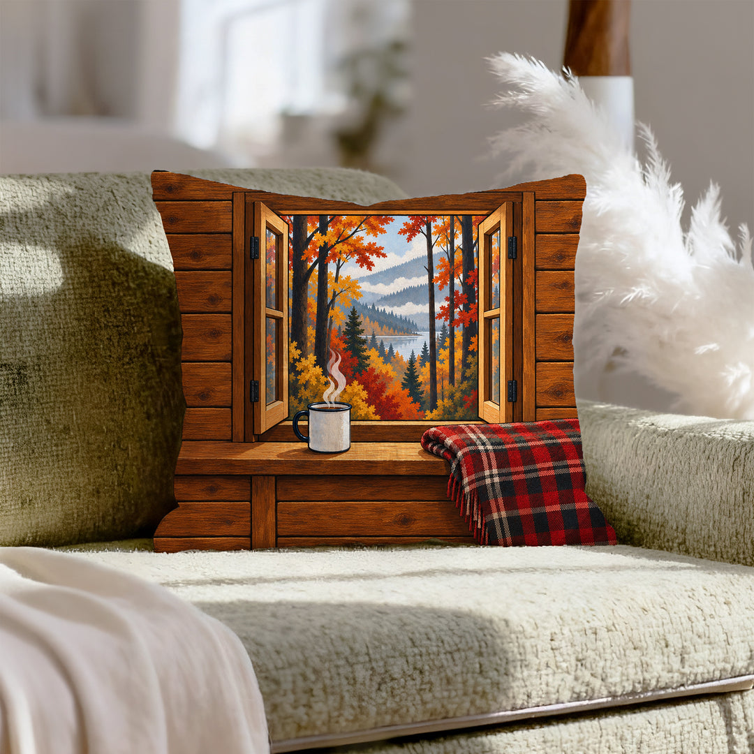 Cabin Weather – Cabin Decor with an Open Portal Onto Pure Vibe – Throw Pillow