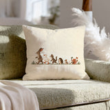 The Parade – Bunny Nursery Decor with a Size Ordered Animal March – Throw Pillow