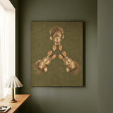 Quiet Warren POV – Bunny Bathroom Art with Ears Converging From Above – Canvas Wall Art