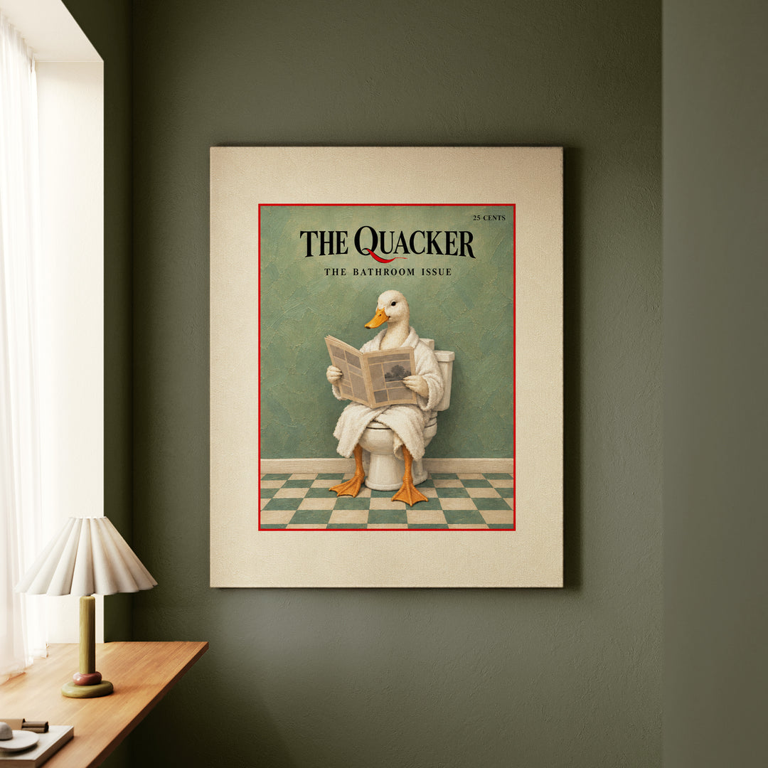 The Quacker – Magazine Cover Art with an Elegant Fictional Masthead – Canvas Wall Art