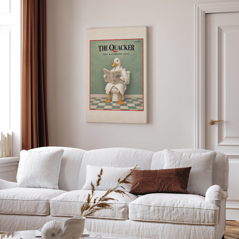 The Quacker – Magazine Cover Art with an Elegant Fictional Masthead – Canvas Wall Art