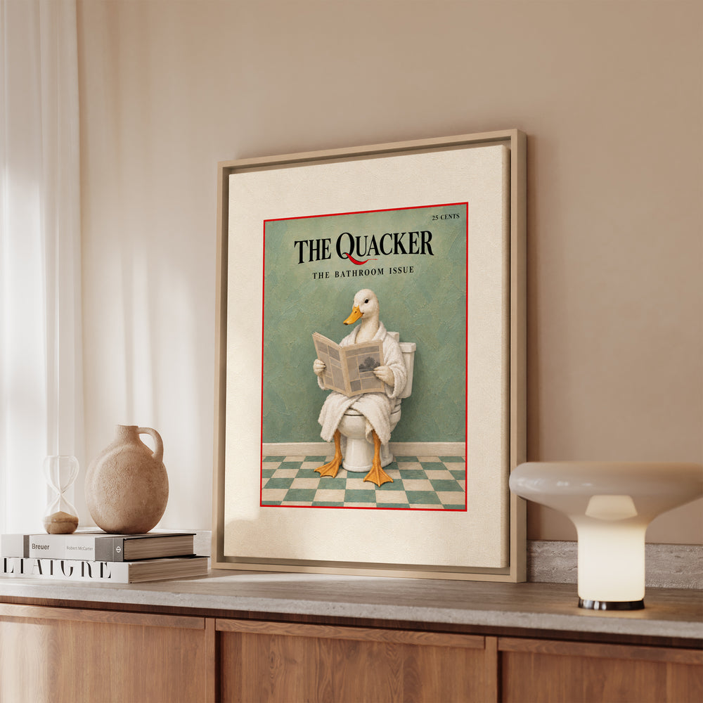 The Quacker – Magazine Cover Art with an Elegant Fictional Masthead – Canvas / Framed Canvas