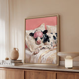 "Beauty Sleep" - Cow Vertical Framed Canvas - Spirit Animal Wall Art