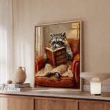 "Survive Adulthood" - Raccoon Vertical Framed Canvas - Spirit Animal Wall Art