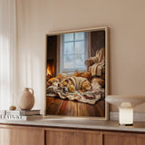 "Calm Memories" - English Bulldog Vertical Framed Canvas - Dog Lover Wall Art