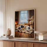 "Calm Memories" - Bichon Frise Vertical Framed Canvas - Dog Lover Wall Art
