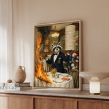 "I've Got This" - Raccoon Vertical Framed Canvas - Dark Burnout Humor Wall Art