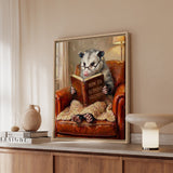 "Survive Adulthood" - Opossum Vertical Framed Canvas - Spirit Animal Wall Art