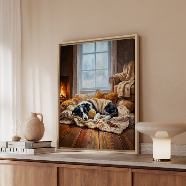 Border Collie Calm Memories Framed Canvas