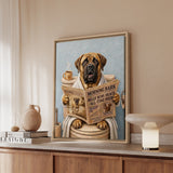 "Morning Business" - Mastiff Vertical Framed Canvas - Dog Lover Wall Art