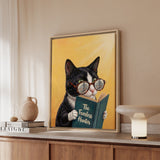 "The Fearless Hunter" - Cat Vertical Framed Canvas - Animal Book Humor Wall Art