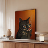 "Anyway" - Cat Vertical Framed Canvas - Animal Book Humor Wall Art
