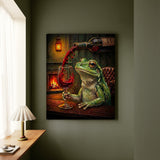 "Wine & Spirit" - Frog Vertical Canvas - Spirit Animal Wall Art