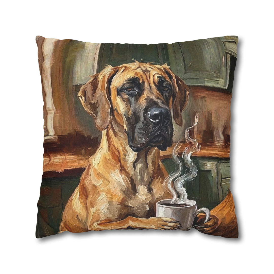 "Before Coffee" - Great Dane Pillow Cover - Dog Lover Home Decor
