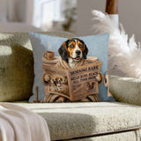 "Morning Business" - Beagle Throw Pillow - Dog Lover Home Decor
