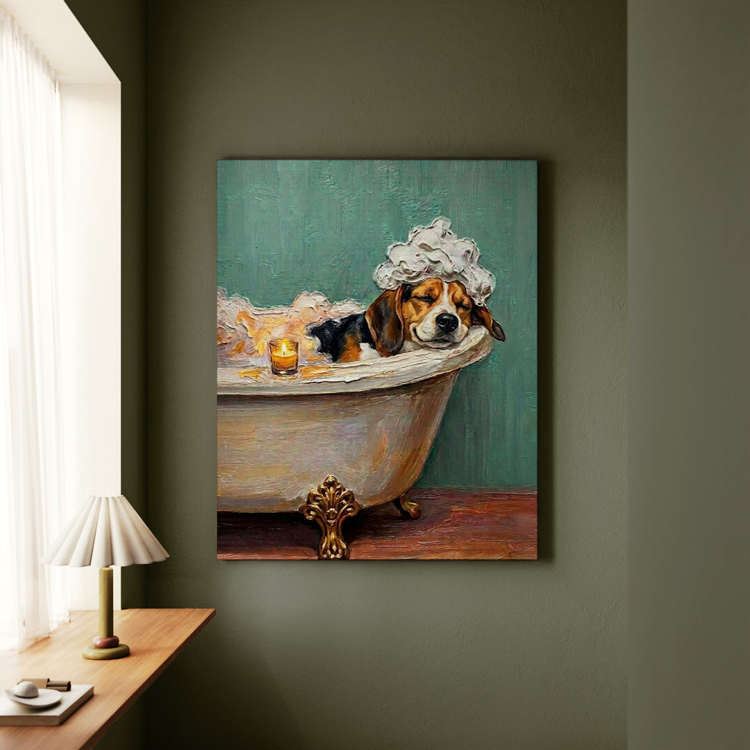Beagle Spa Day Canvas