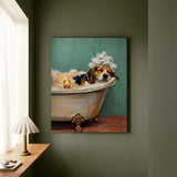 "Spa Day" - Beagle Vertical Canvas - Dog Lover Wall Art