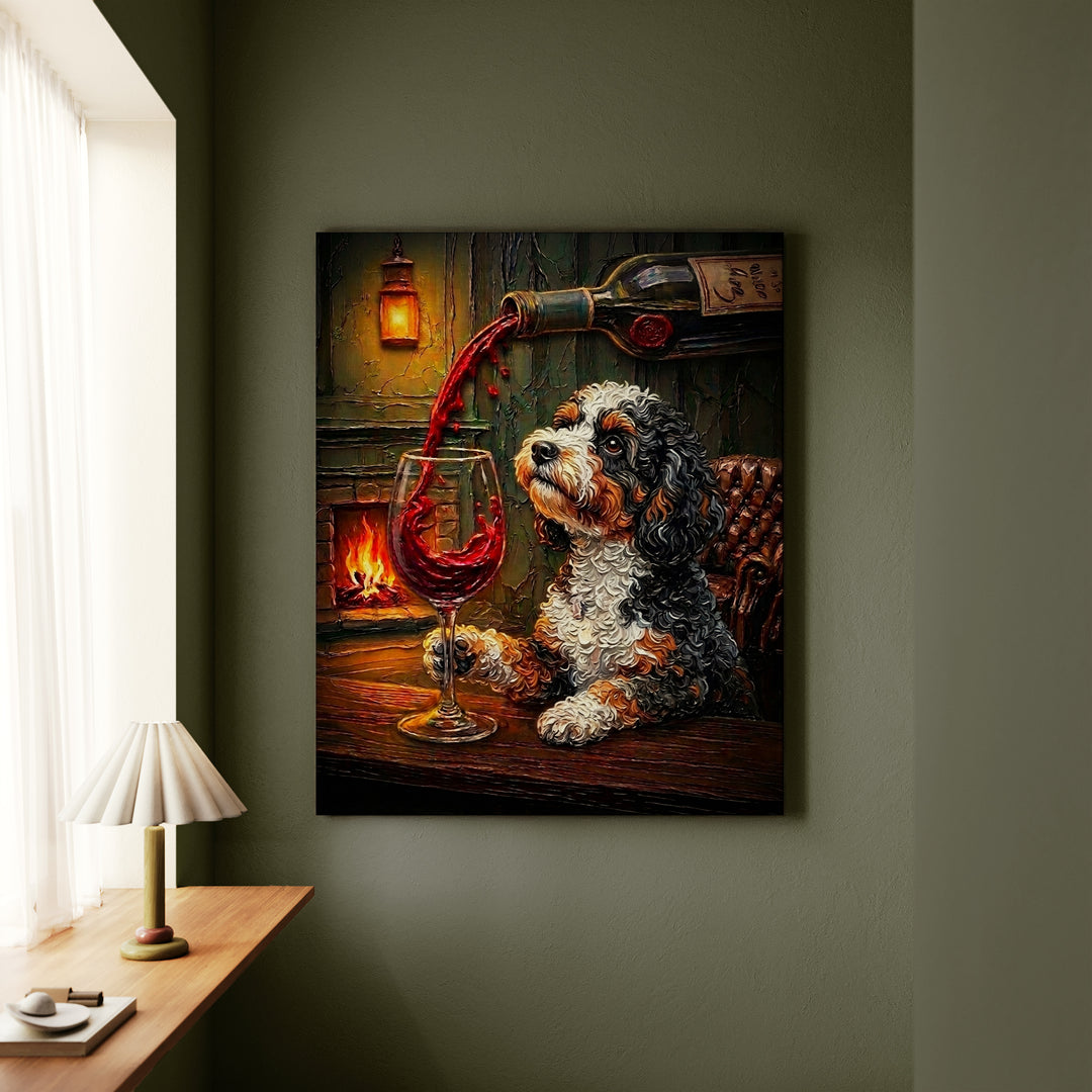 Bichon Frise Wine & Woof Canvas
